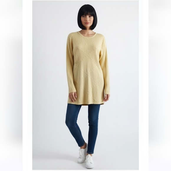 Vintage cross road light yellow long sleeves knit sweater, size M - Picture 10 of 10